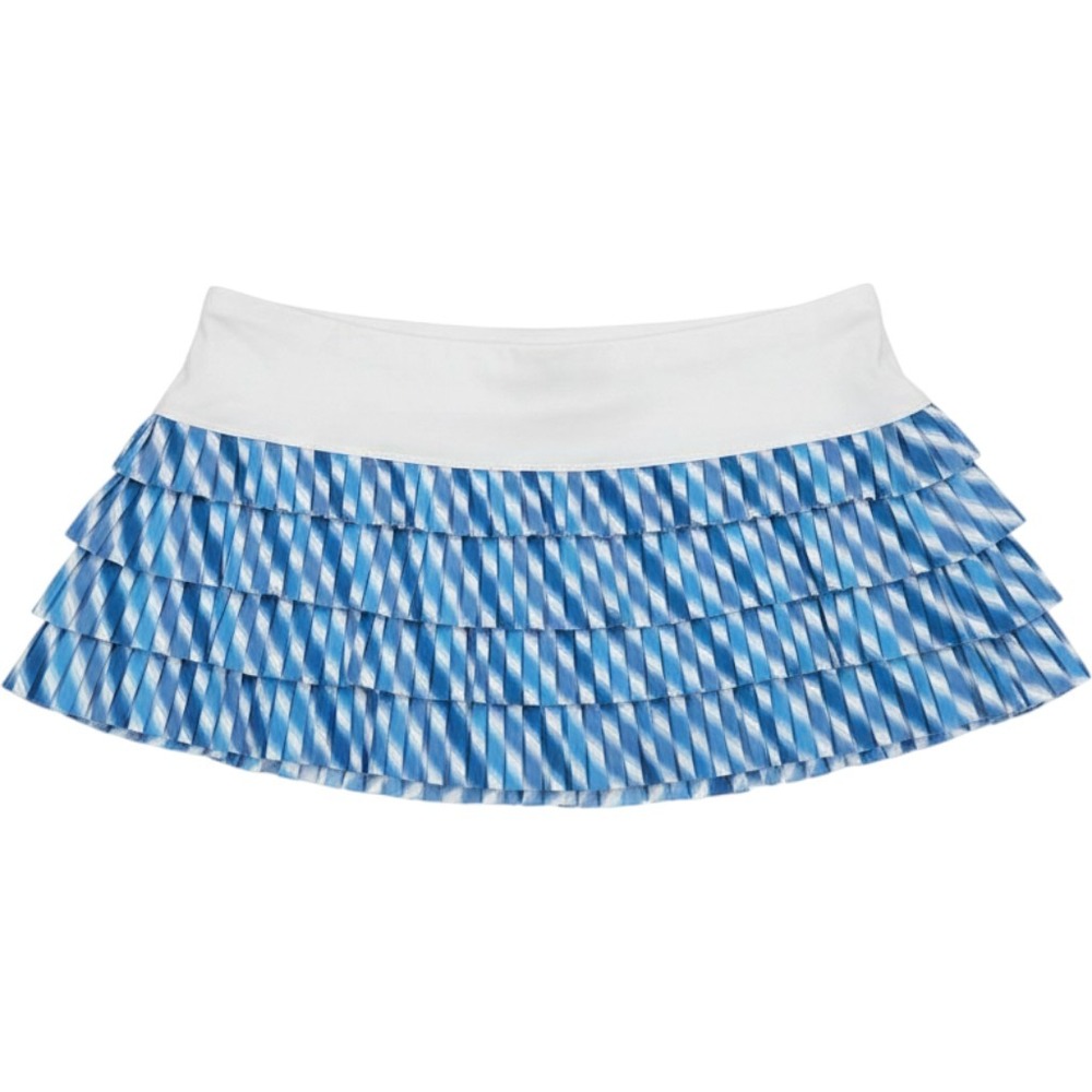 Lucky in Love Artic Blitz Pleated Skort Women Size L Blue White Striped Ruffle